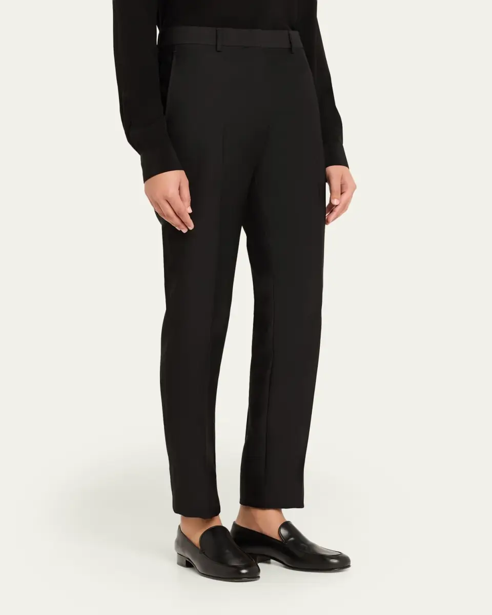 Brioni Theta Silk-Wool Slim-Leg Ankle Trousers | Thumbnail 4