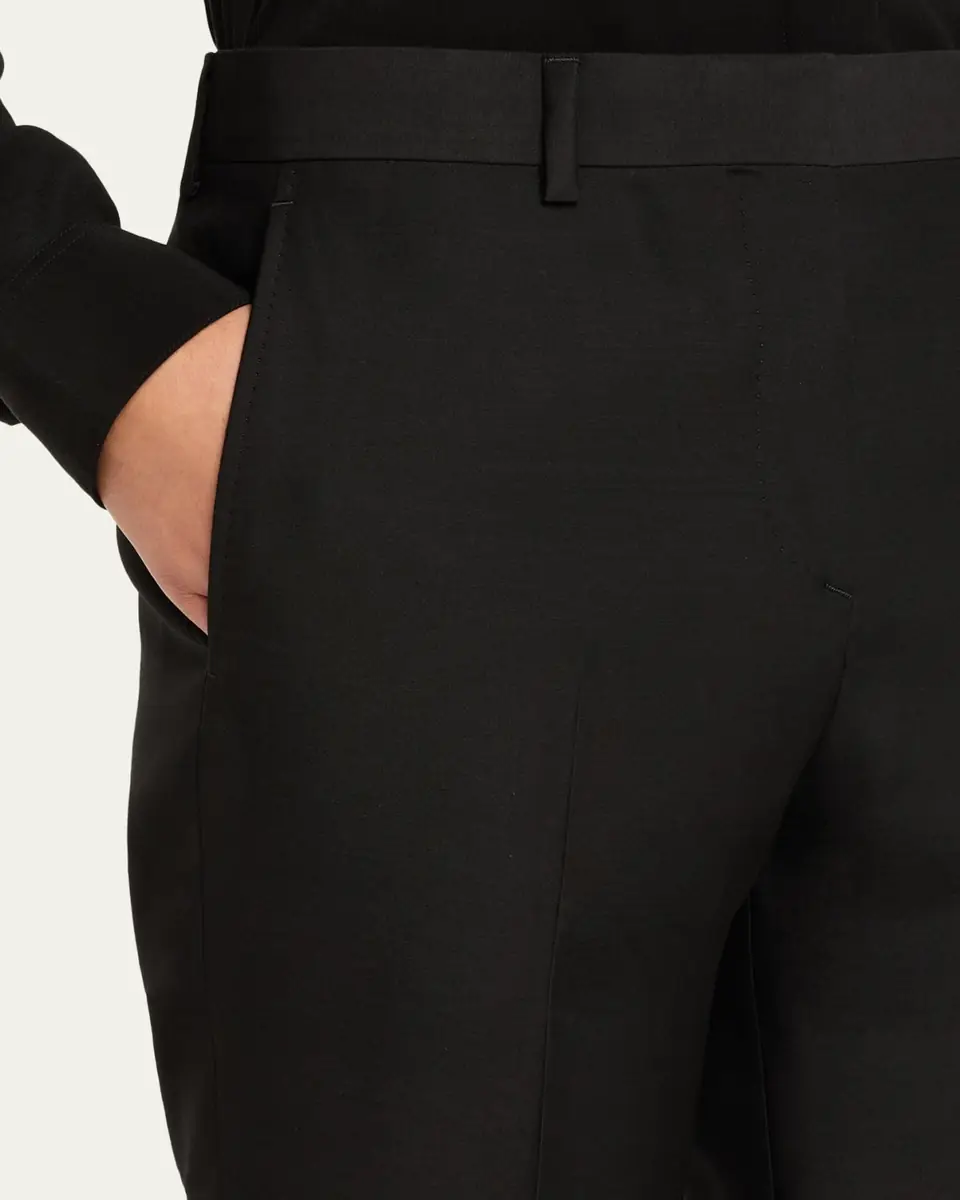 Brioni Theta Silk-Wool Slim-Leg Ankle Trousers | Thumbnail 5