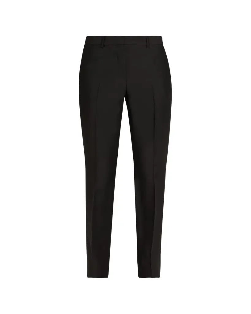 Theta Silk-Wool Slim-Leg Ankle Trousers