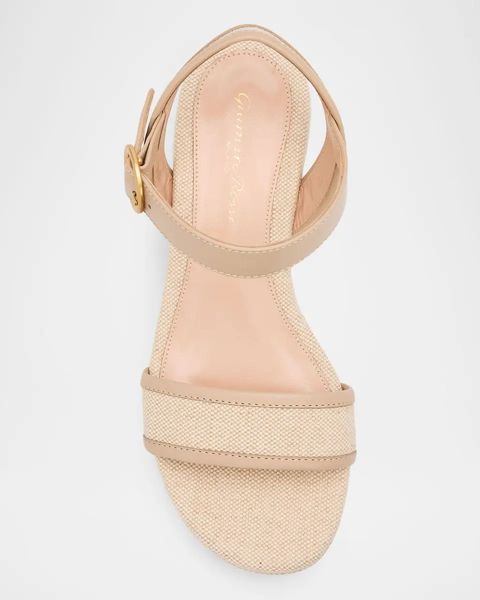 Gianvito Rossi 70mm Platform Linen Sandals | Thumbnail 3