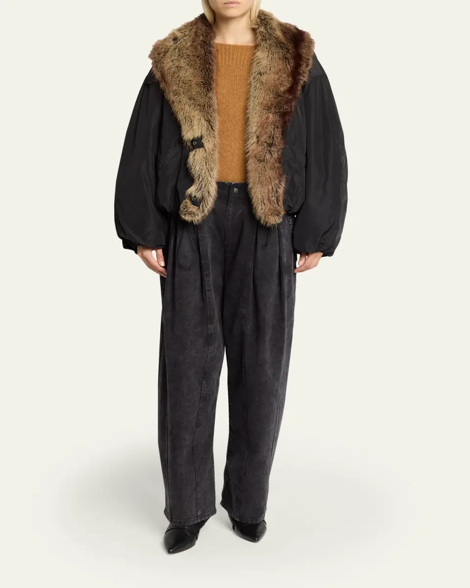 Isabel Marant Charone Short Parka with Faux Fur Lining | Thumbnail 2 Isabel Marant Charone Short Parka with Faux Fur Lining | Thumbnail 2