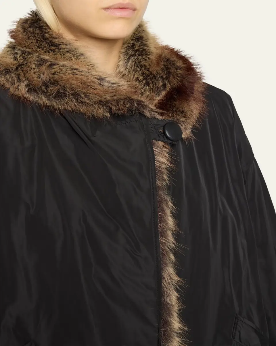 Isabel Marant Charone Short Parka with Faux Fur Lining | Thumbnail 5 Isabel Marant Charone Short Parka with Faux Fur Lining | Thumbnail 5