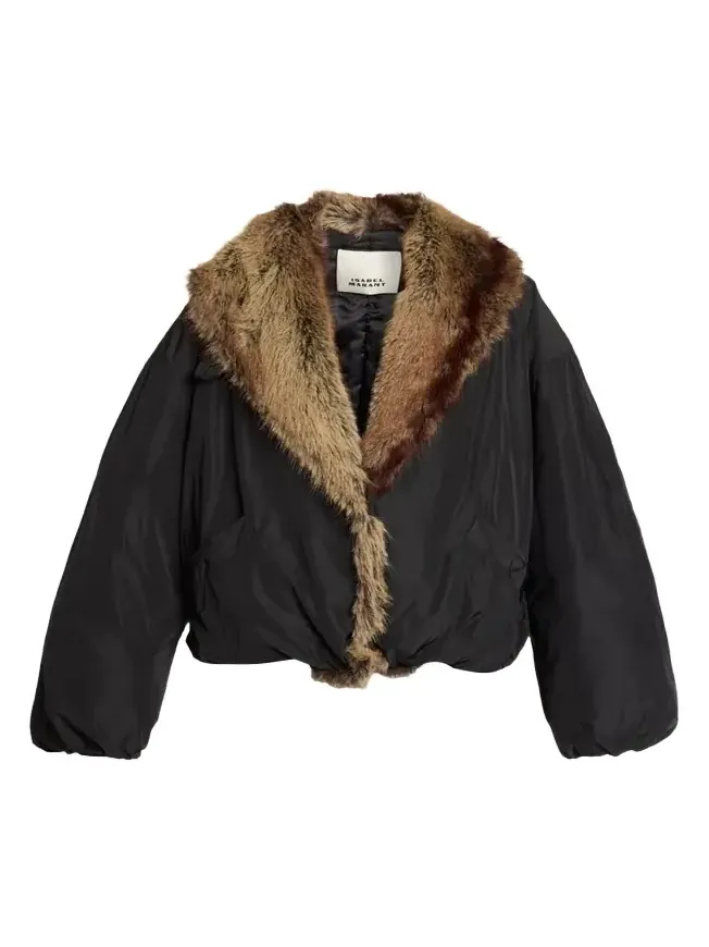Isabel Marant Charone Short Parka with Faux Fur Lining
