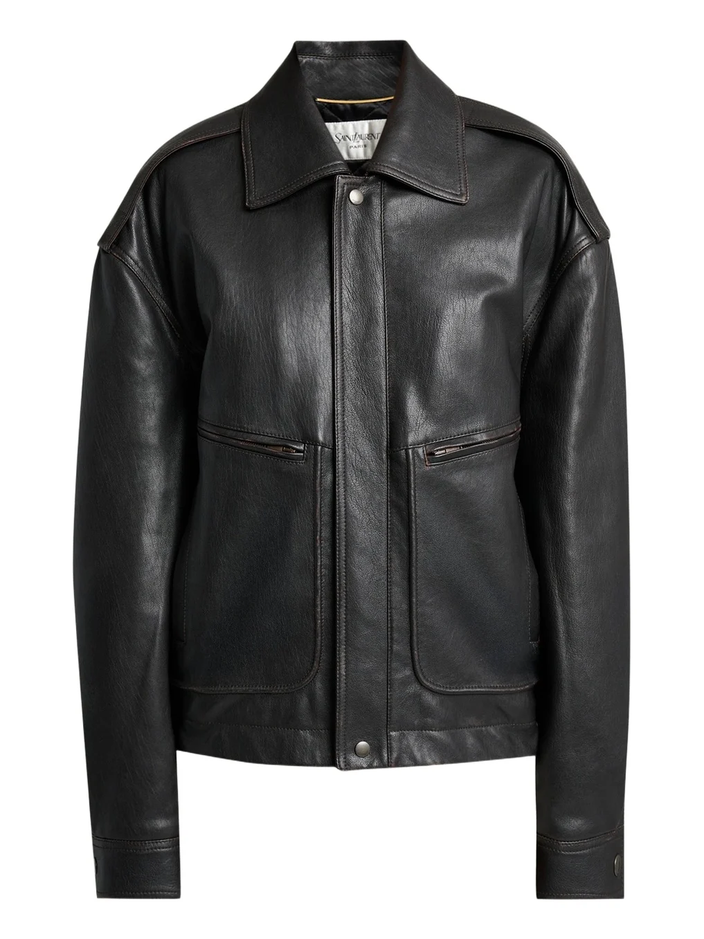 Saint Laurent Front Pocket Leather Jacket