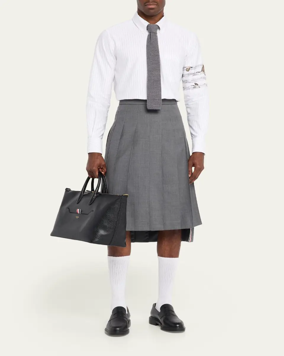 Thom Browne Men's Soft Pebble Grain Medium Duffle Bag | Thumbnail 5 Thom Browne Men's Soft Pebble Grain Medium Duffle Bag | Thumbnail 5