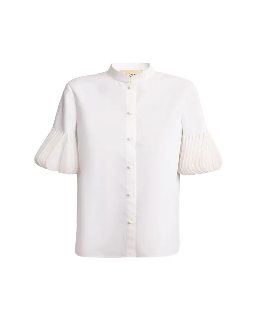 Valentino Garavani Embellished Elbow-Sleeve Shirt | Image 1 Valentino Garavani Embellished Elbow-Sleeve Shirt | Image 1