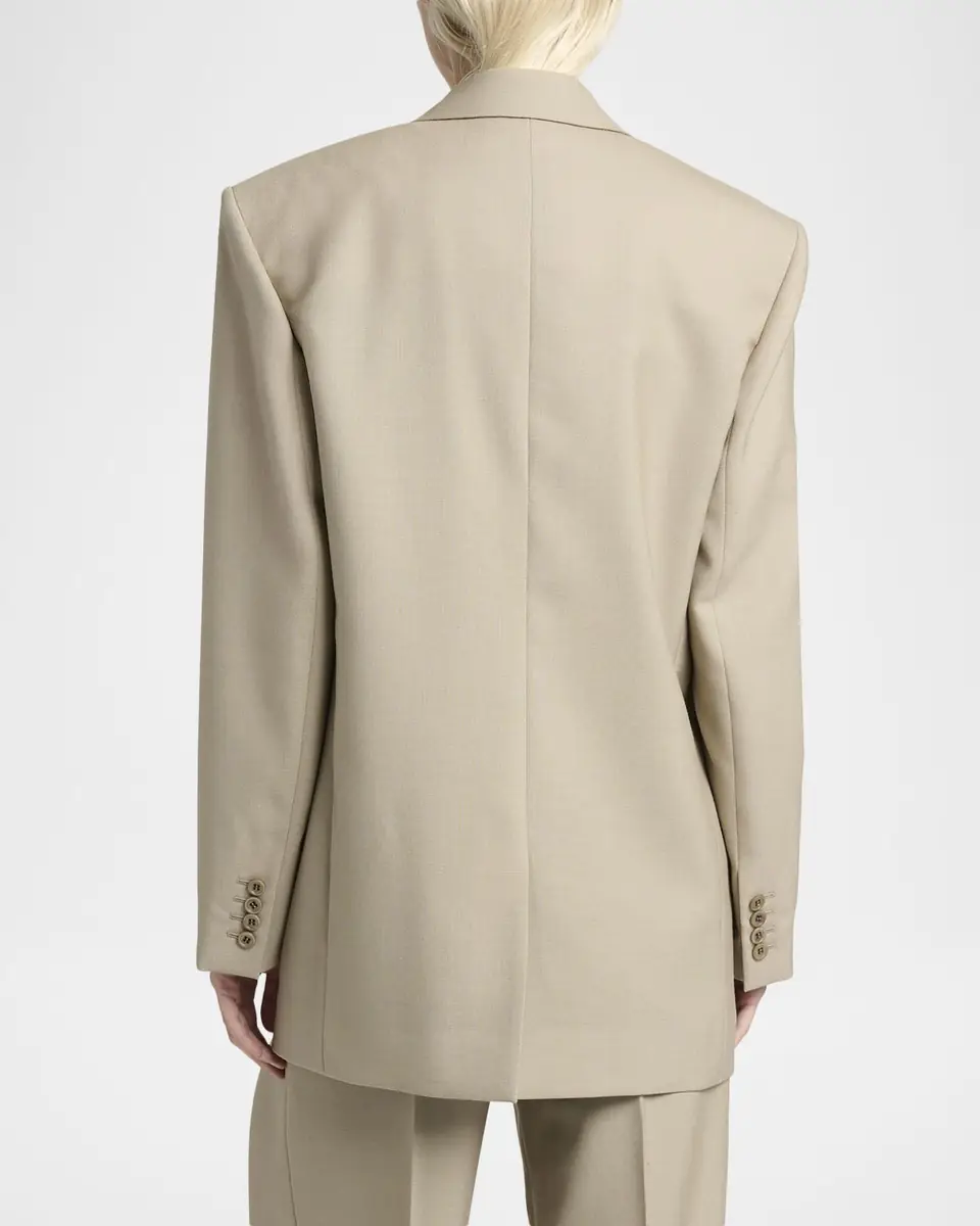 Saint Laurent Single-Breasted Oversized Wool-Silk Blazer Jacket | Thumbnail 7 Saint Laurent Single-Breasted Oversized Wool-Silk Blazer Jacket | Thumbnail 7