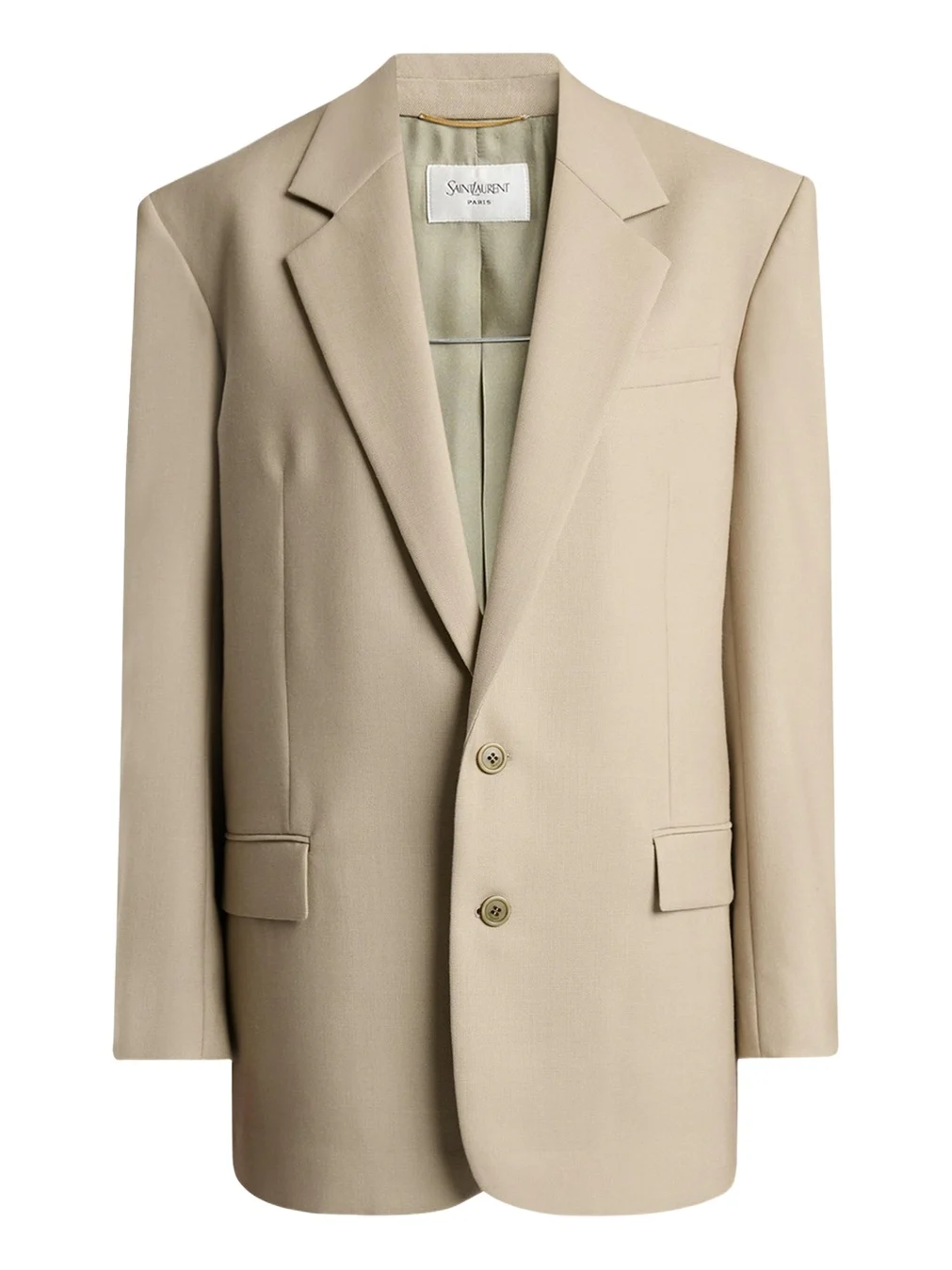 Single-Breasted Oversized Wool-Silk Blazer Jacket