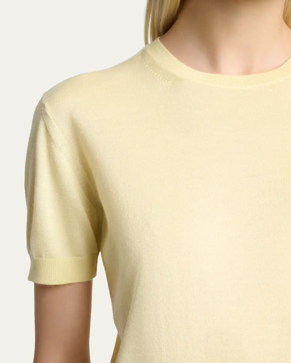 Saint Laurent Wool-Cashmere Short-Sleeve Top | Thumbnail 5
