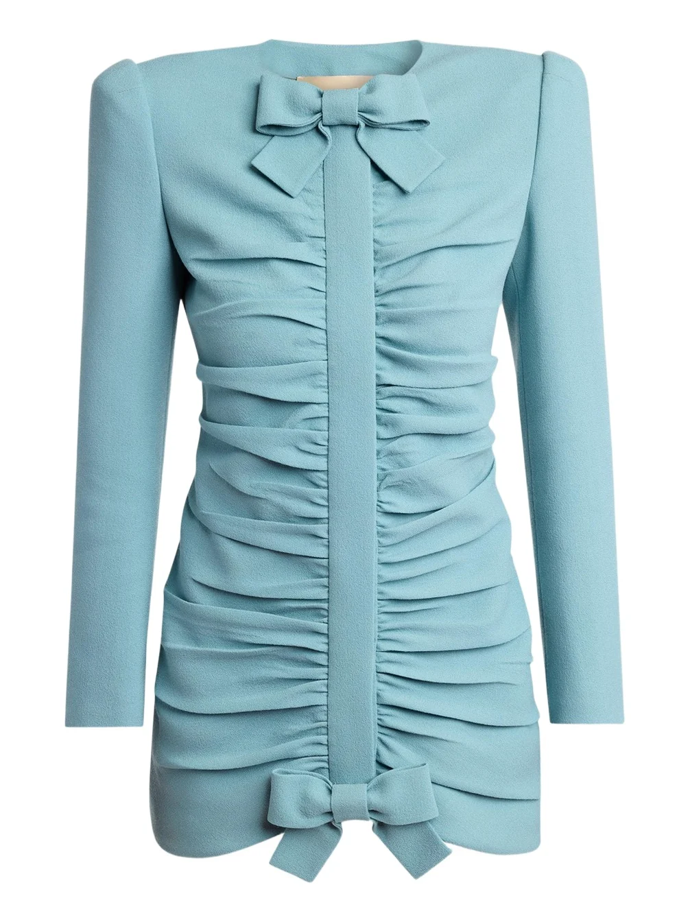 Ruched Bow-Embellished Bodycon Mini Dress Ruched Bow-Embellished Bodycon Mini Dress