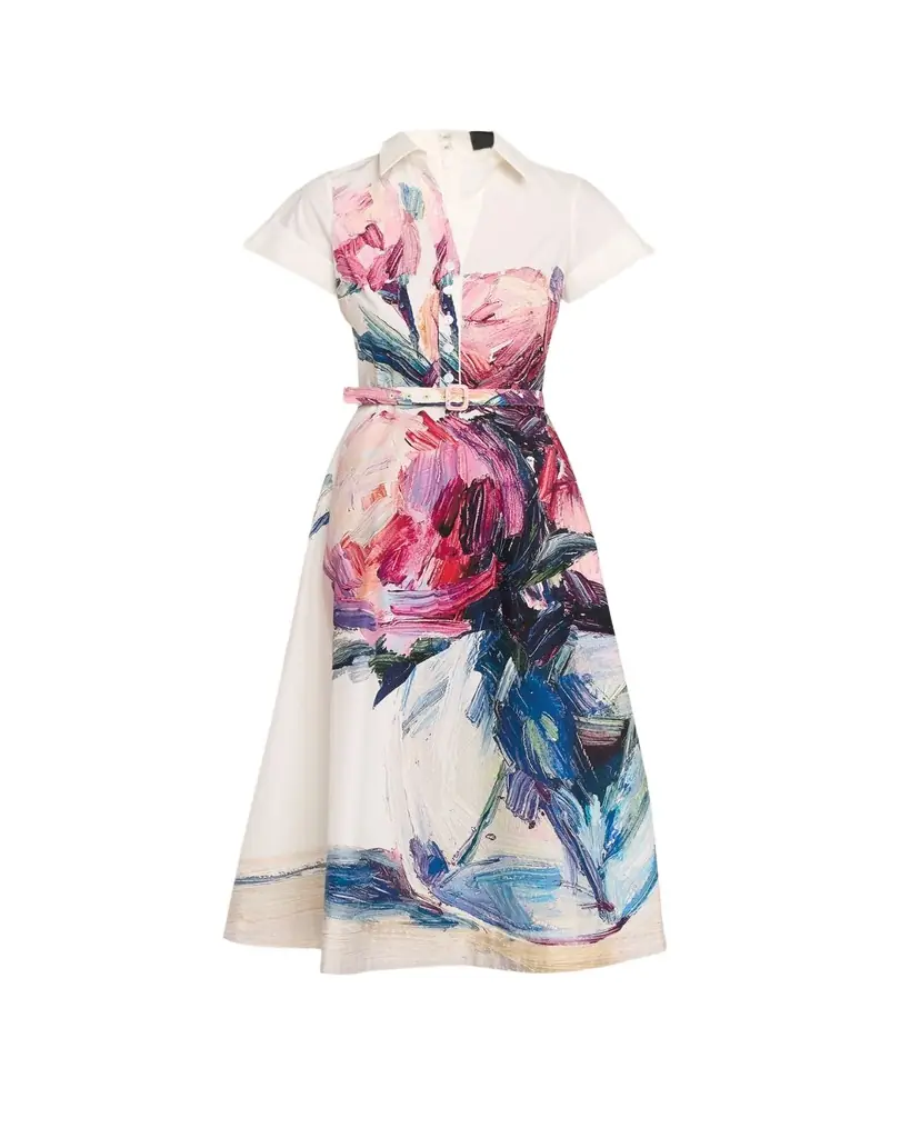Rickie Freeman for Teri Jon Cotton Floral Short-Sleeve Shirtwaist Dress | Image 1 Rickie Freeman for Teri Jon Cotton Floral Short-Sleeve Shirtwaist Dress | Image 1
