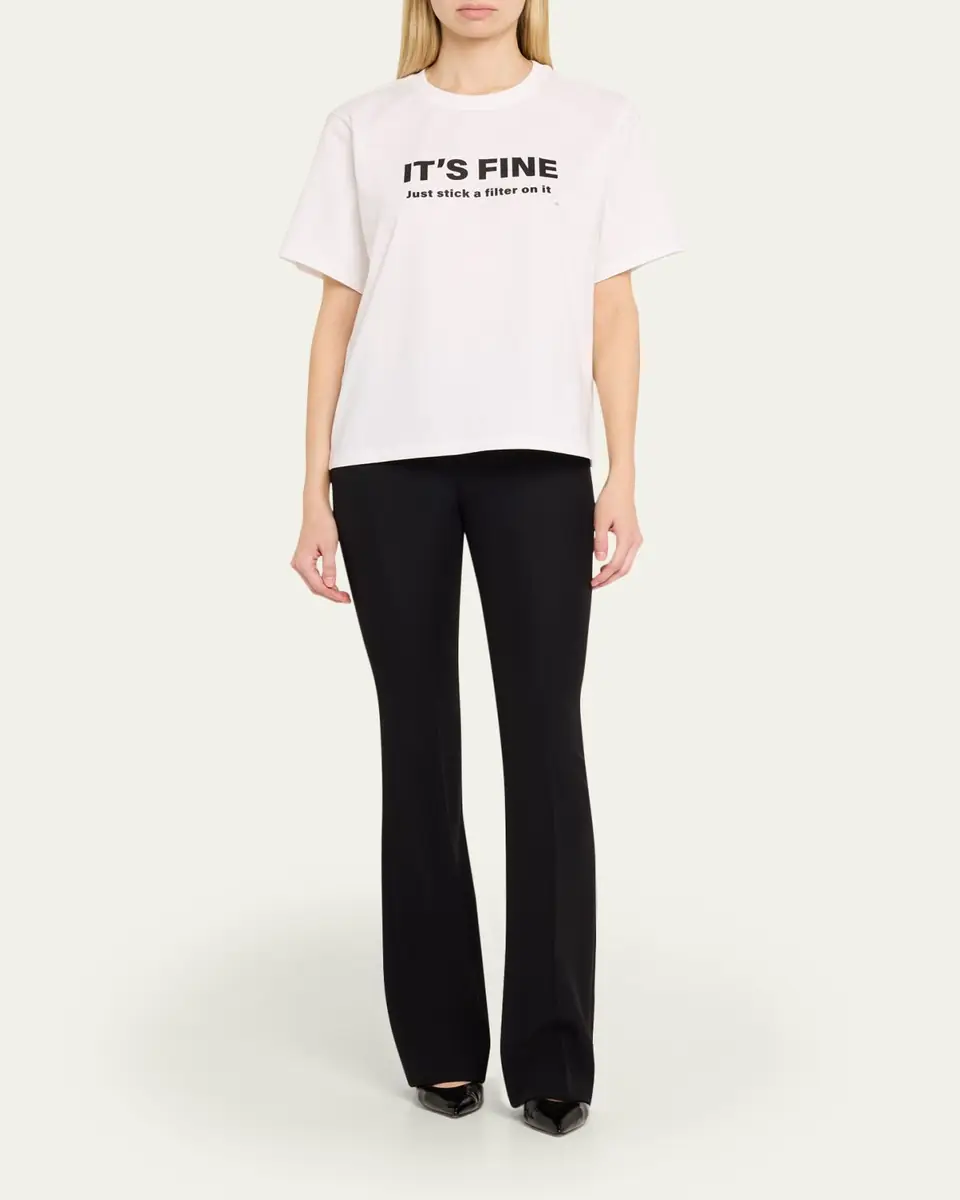 Victoria Beckham It's Fine Slogan Short-Sleeve T-Shirt | Thumbnail 2 Victoria Beckham It's Fine Slogan Short-Sleeve T-Shirt | Thumbnail 2