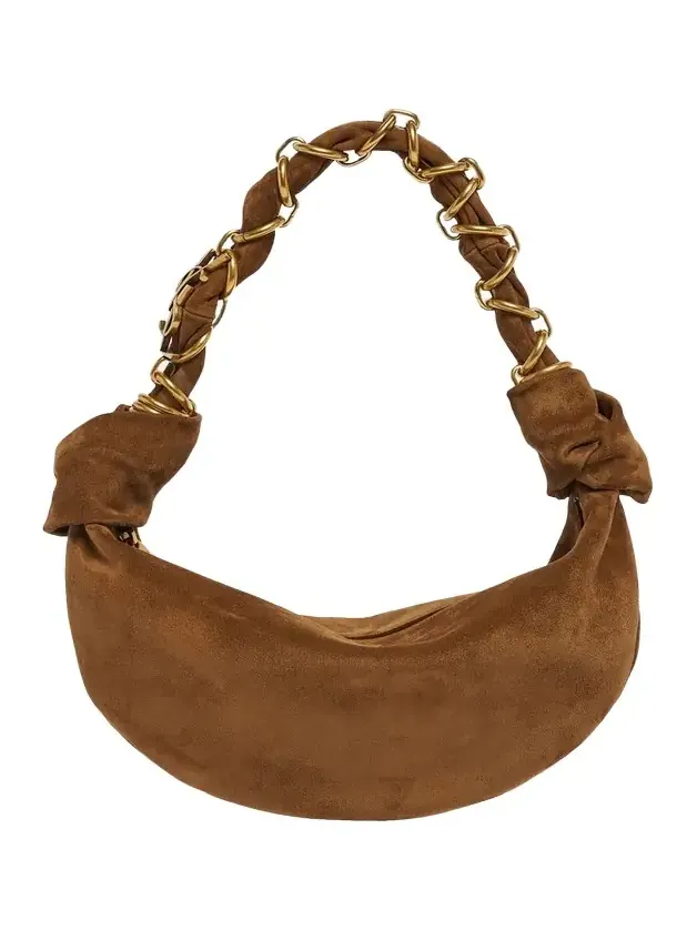 Saint Laurent Amalia Mini YSL Suede Hobo Bag