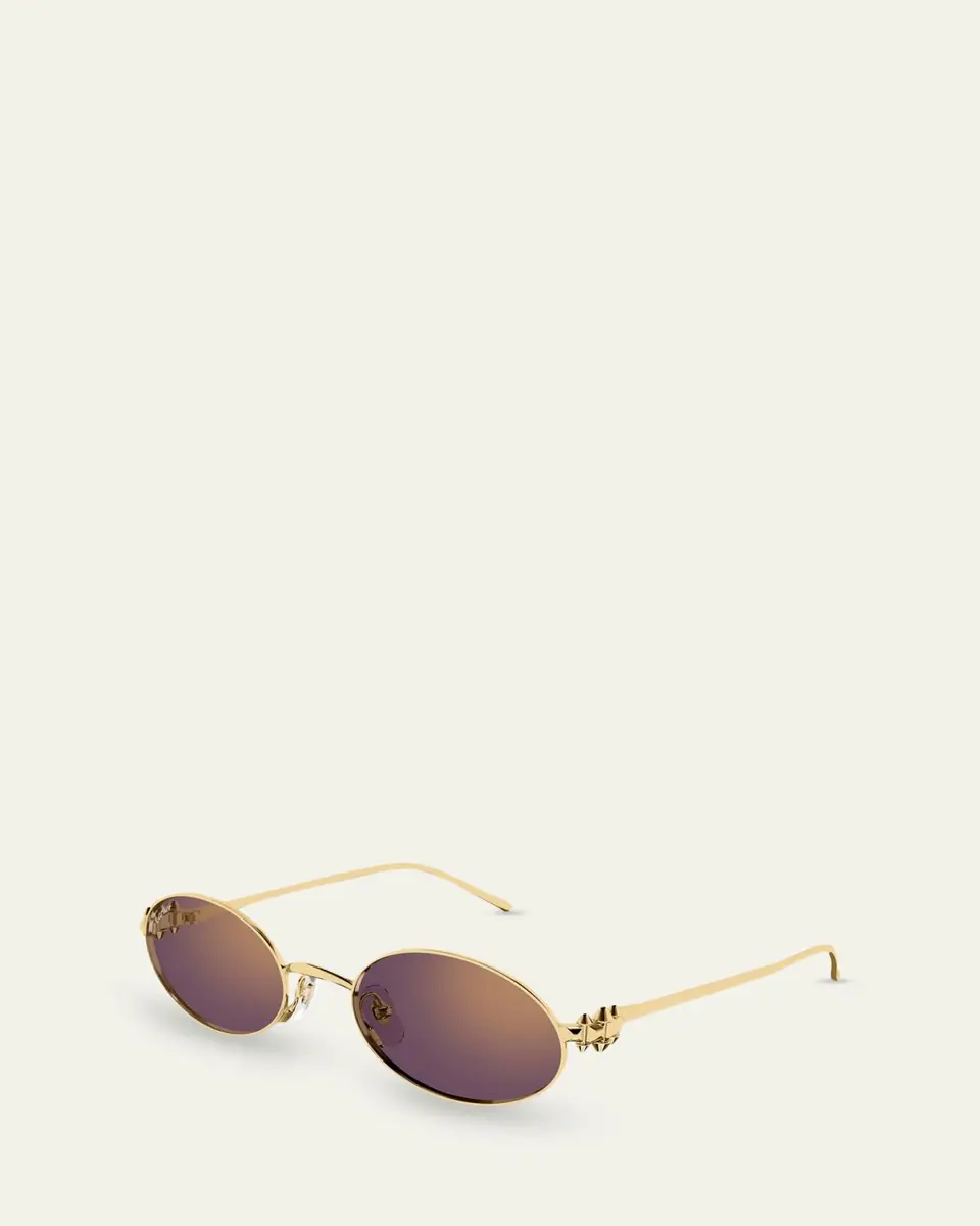 Cartier Clash de 52mm Oval Metal Sunglasses | Thumbnail 2