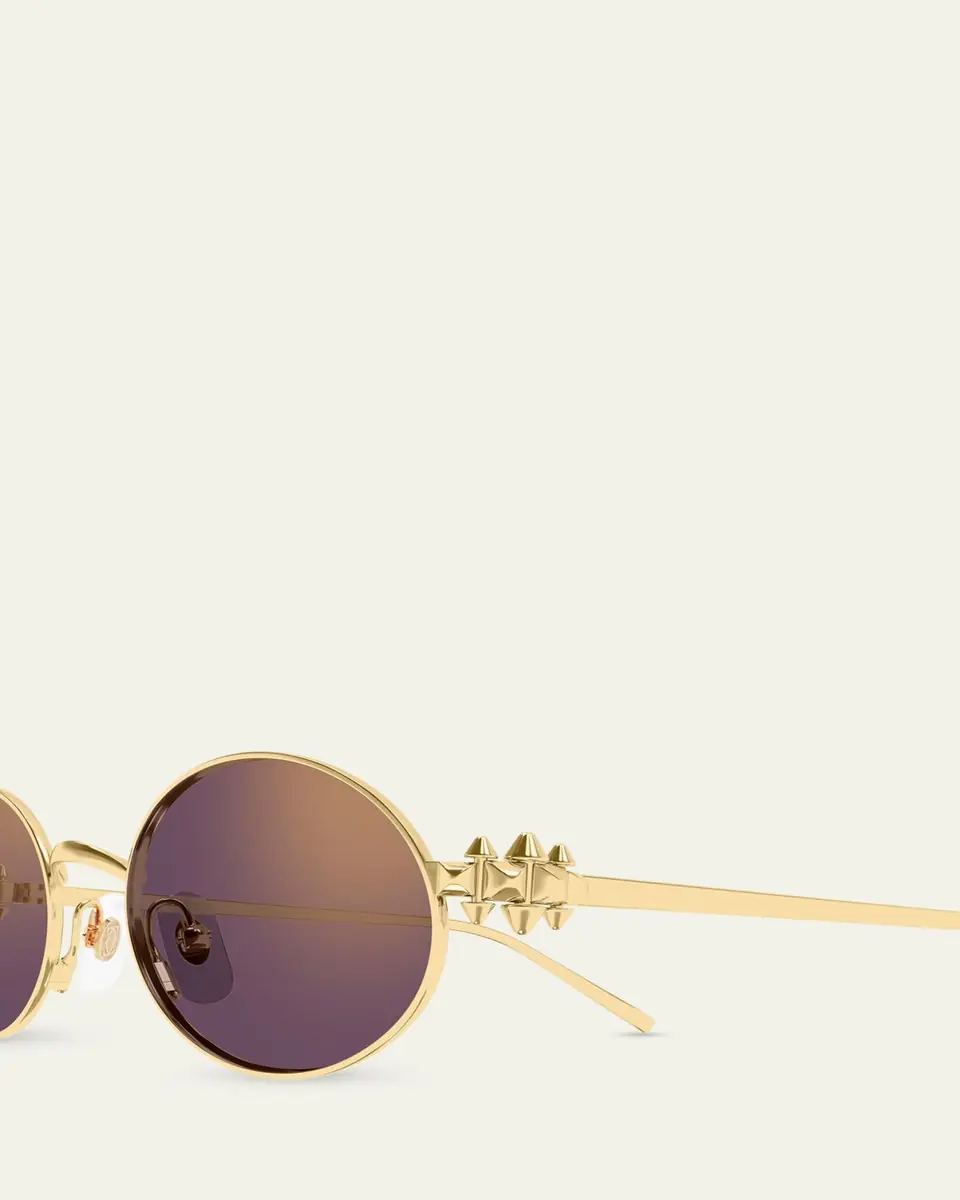 Cartier Clash de 52mm Oval Metal Sunglasses | Thumbnail 3