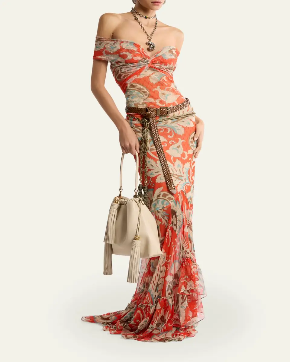 Etro Floral Off-Shoulder Maxi Dress | Thumbnail 2 Etro Floral Off-Shoulder Maxi Dress | Thumbnail 2