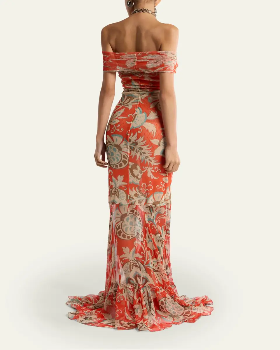 Etro Floral Off-Shoulder Maxi Dress | Thumbnail 3 Etro Floral Off-Shoulder Maxi Dress | Thumbnail 3