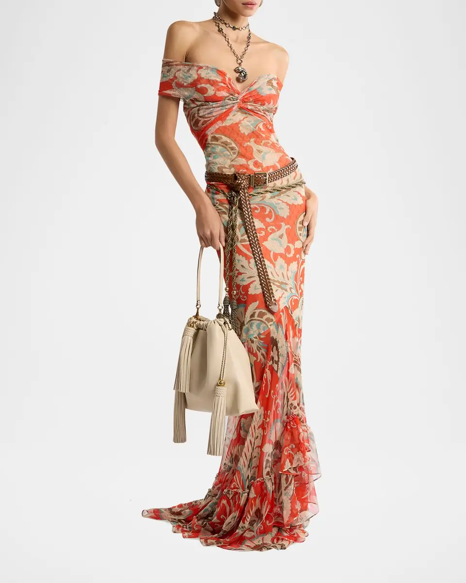 Etro Floral Off-Shoulder Maxi Dress | Thumbnail 5 Etro Floral Off-Shoulder Maxi Dress | Thumbnail 5