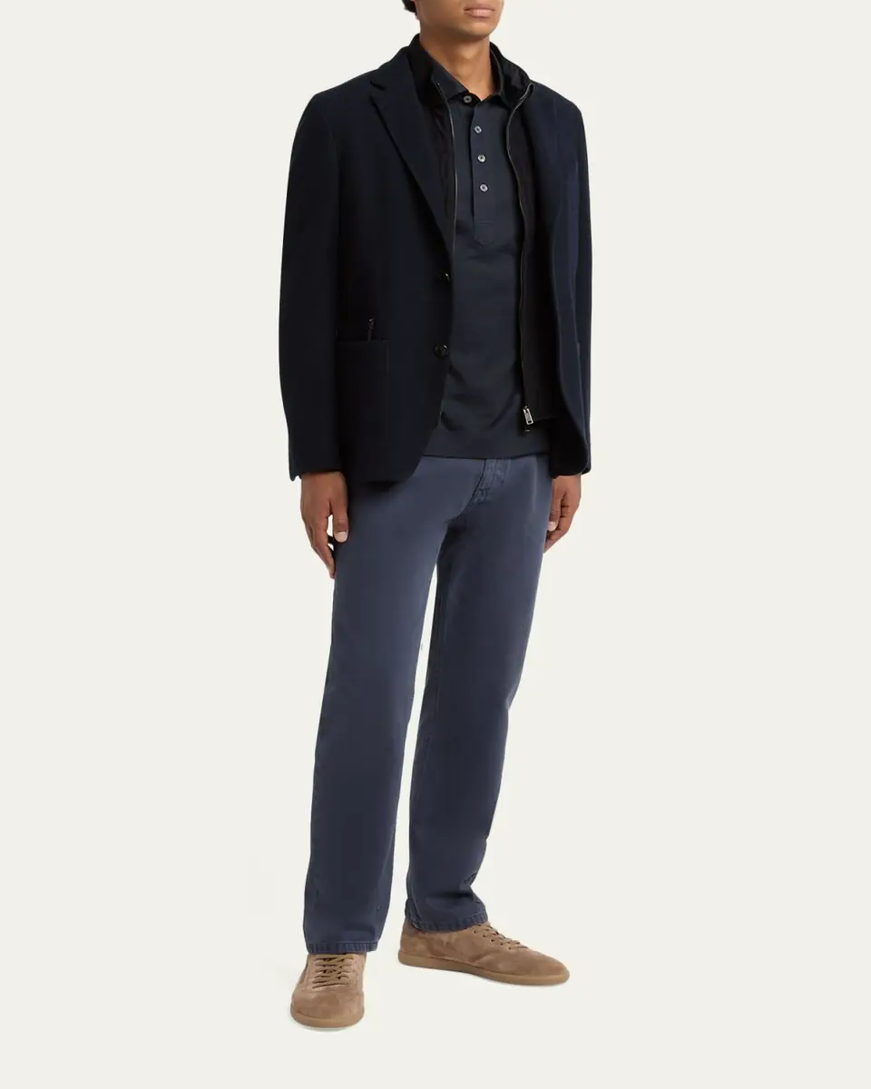 ZEGNA Men's High Performance Jersey Wool and Cotton Jacket | Thumbnail 2