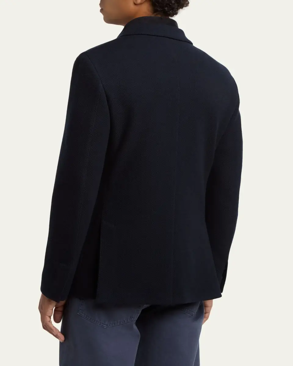 ZEGNA Men's High Performance Jersey Wool and Cotton Jacket | Thumbnail 3