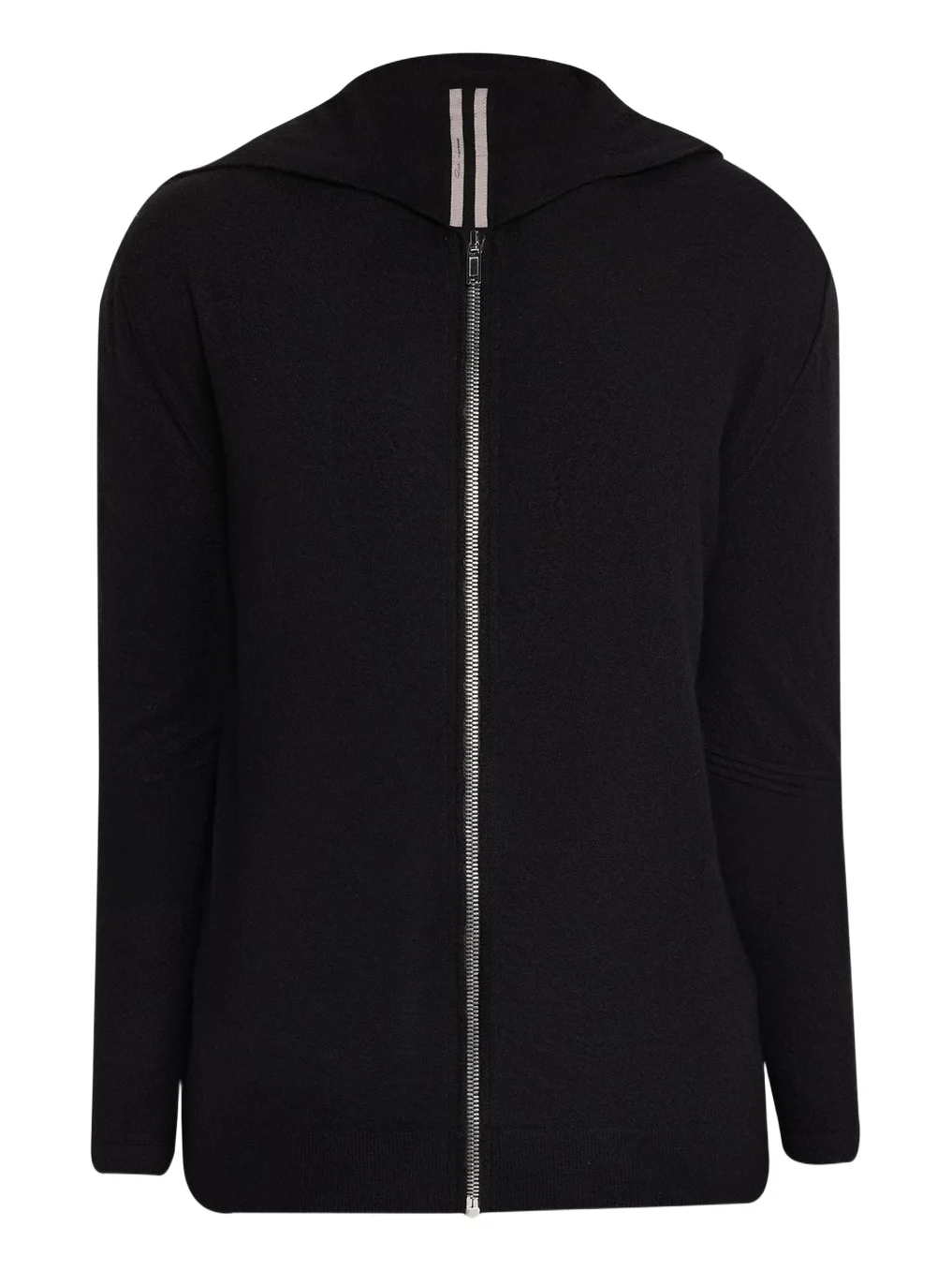 Rick Owens Men's Black Boiled Cashmere Zip-Front Hoodie