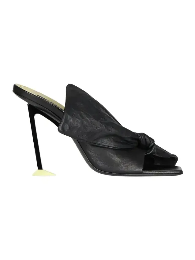 95mm Bow Leather Mule Sandals 95mm Bow Leather Mule Sandals
