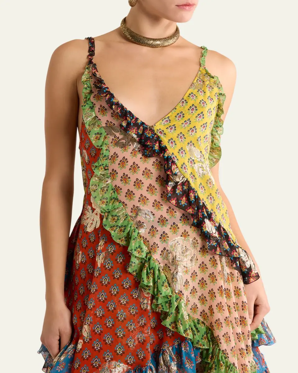 Etro Asymmetric Ruffle Midi Dress | Thumbnail 5 Etro Asymmetric Ruffle Midi Dress | Thumbnail 5