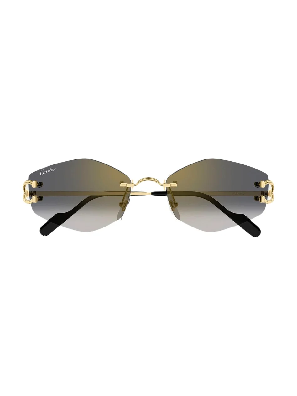 Cartier Decor Classic C de 56mm Rimless Geometric Metal Sunglasses