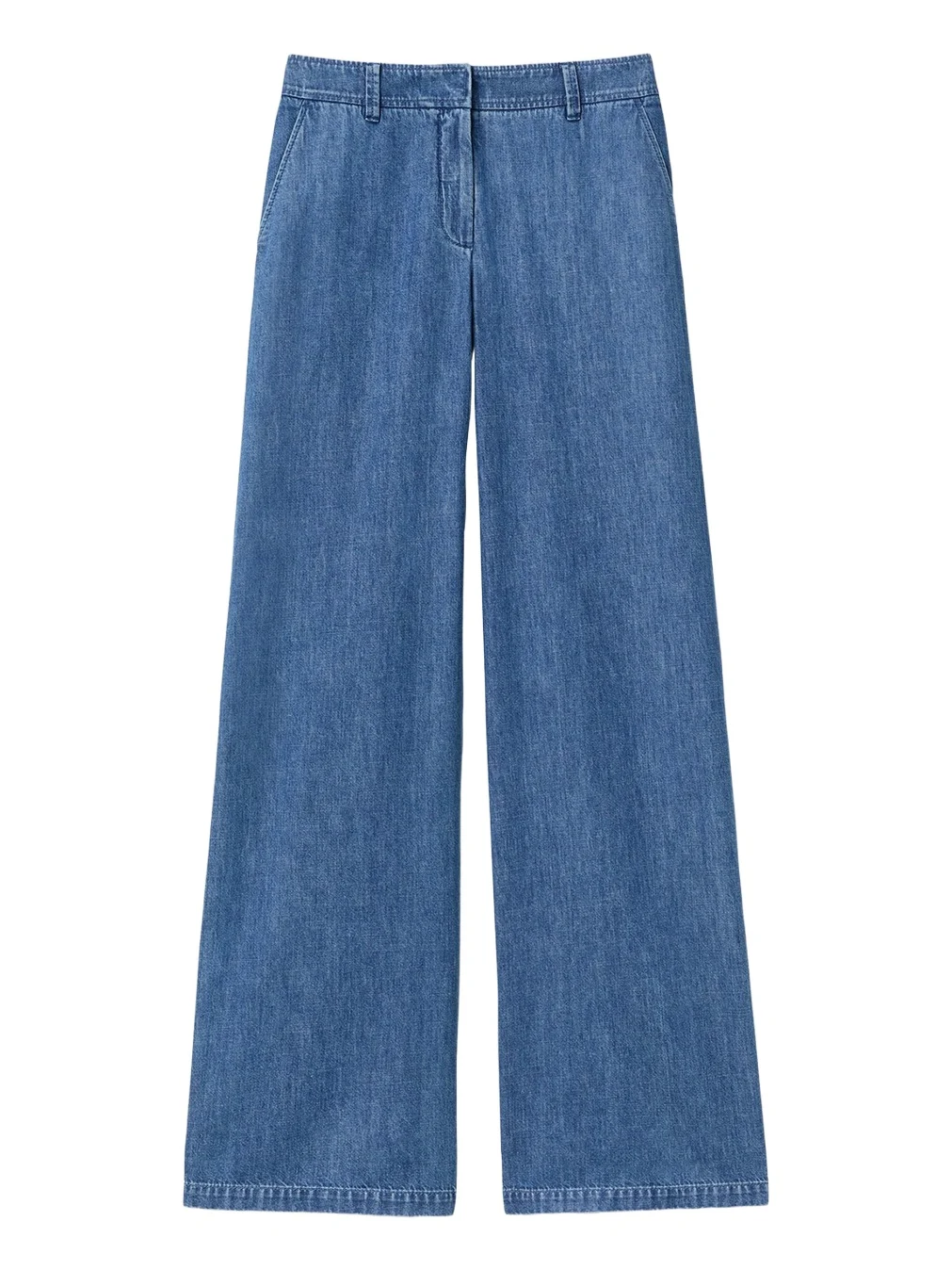 Charles Wide-Leg Cotton Chambray Pants Charles Wide-Leg Cotton Chambray Pants