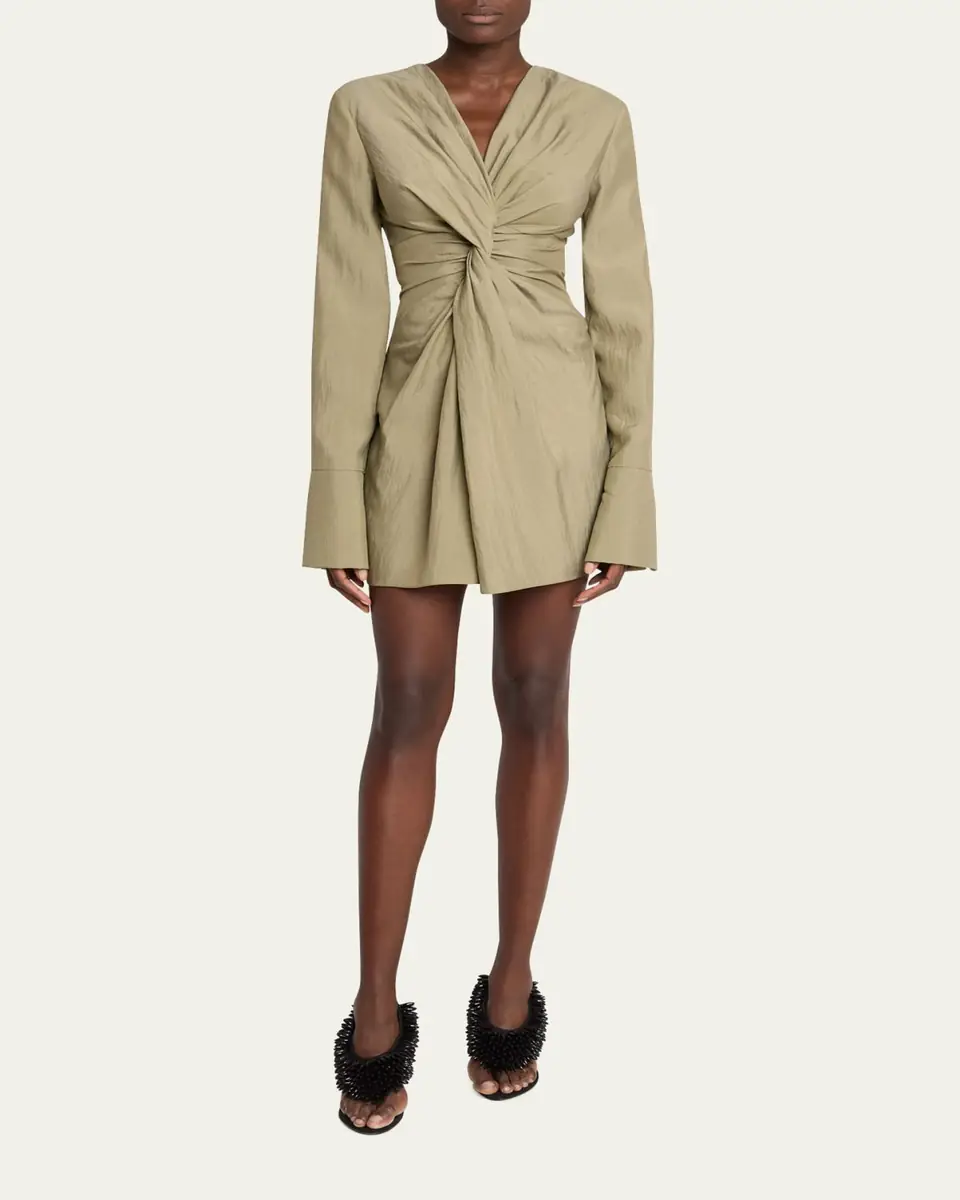 Balmain Long Sleeve Twist Detail Mini Dress | Thumbnail 2