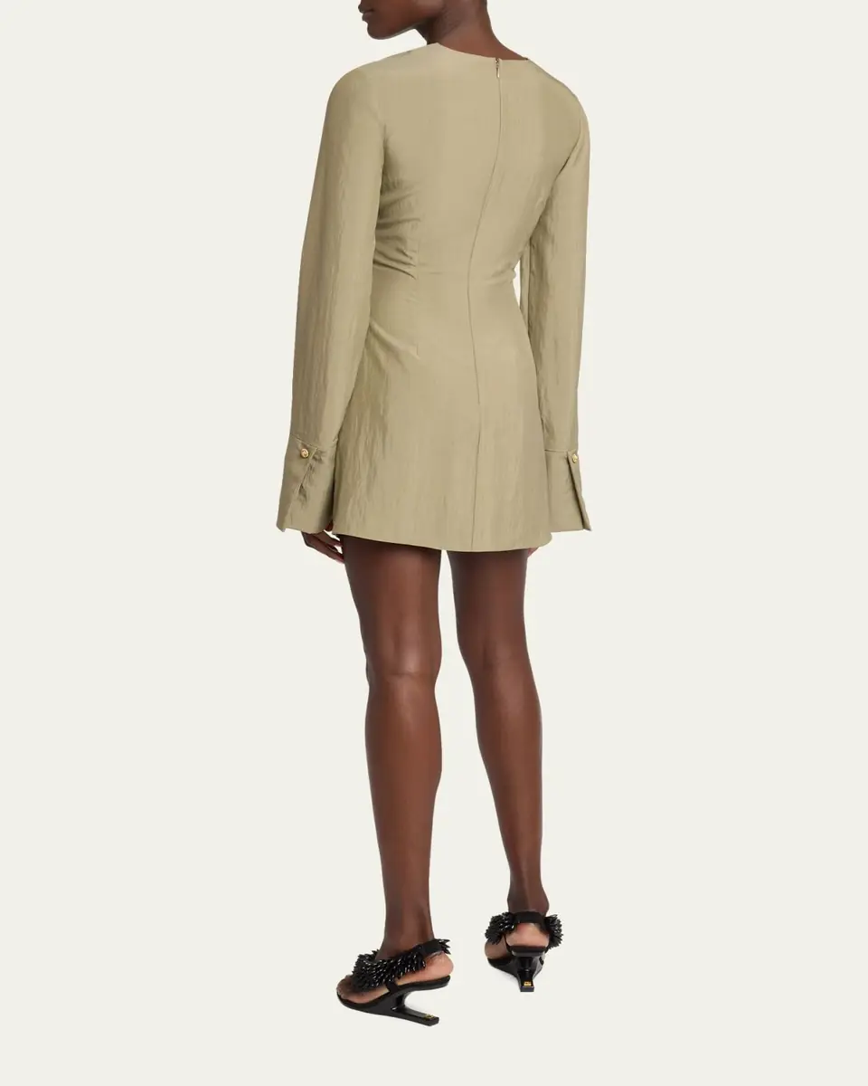 Balmain Long Sleeve Twist Detail Mini Dress | Thumbnail 3