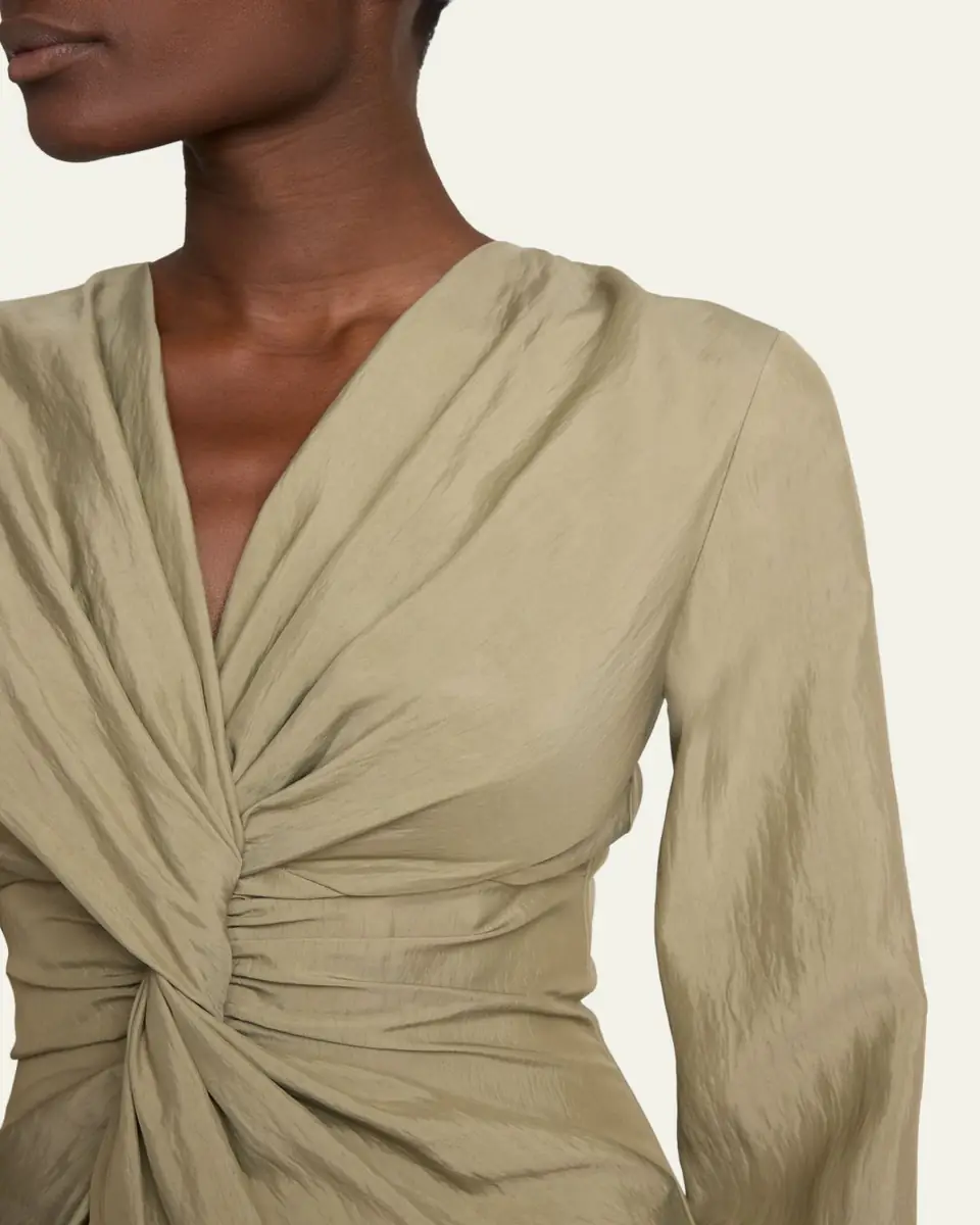 Balmain Long Sleeve Twist Detail Mini Dress | Thumbnail 5