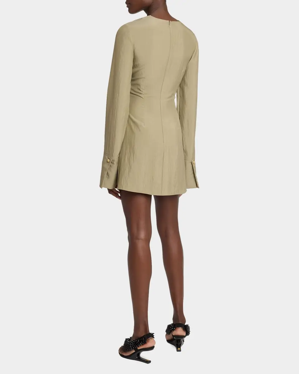 Balmain Long Sleeve Twist Detail Mini Dress | Thumbnail 7
