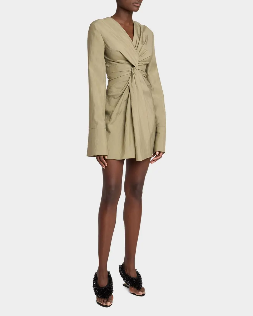 Balmain Long Sleeve Twist Detail Mini Dress | Thumbnail 8