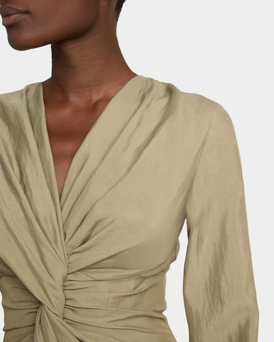 Balmain Long Sleeve Twist Detail Mini Dress | Thumbnail 9