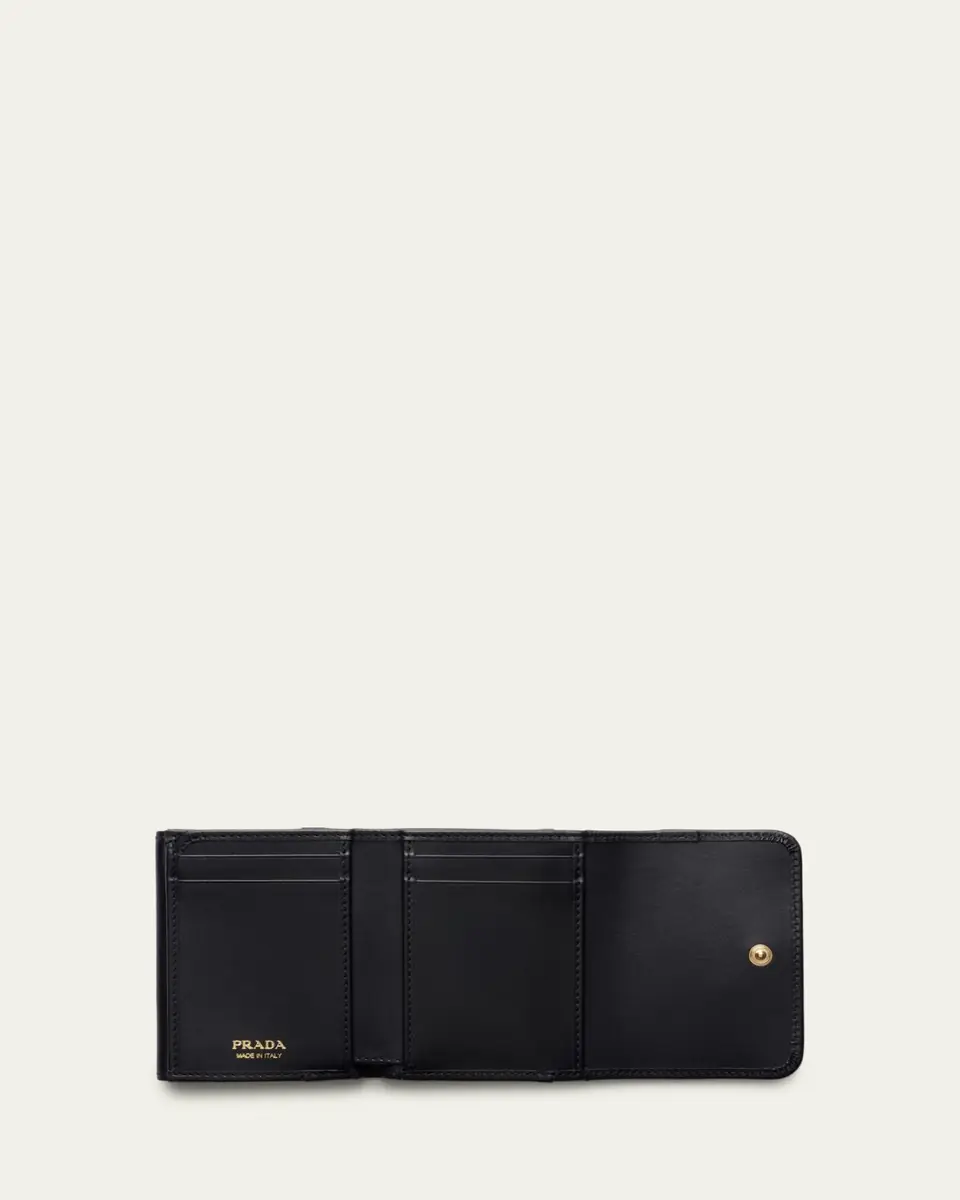Prada Small Trifold Leather Wallet | Thumbnail 3 Prada Small Trifold Leather Wallet | Thumbnail 3