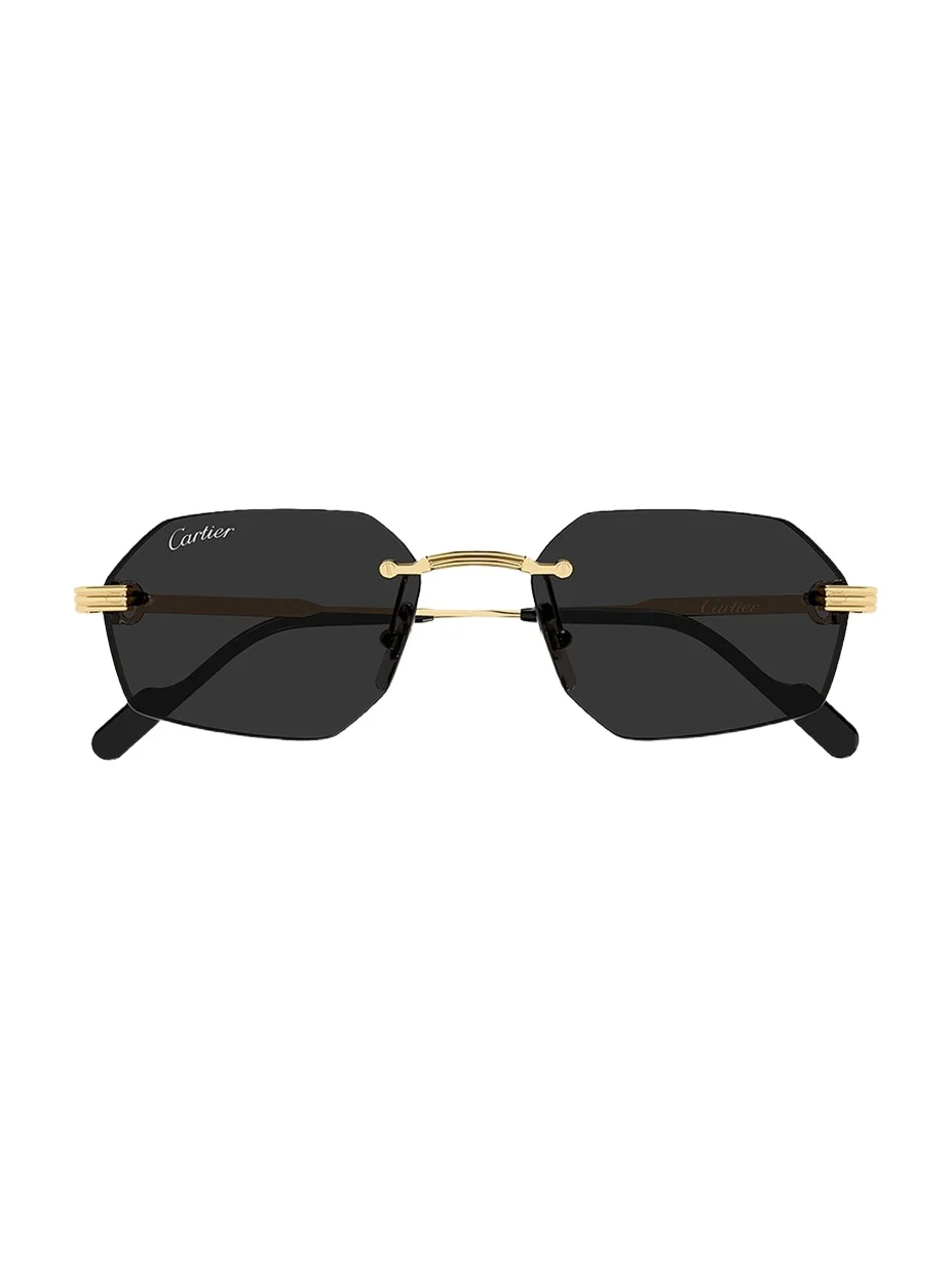 Cartier Men's Rimless Metal Geometric Sunglasses