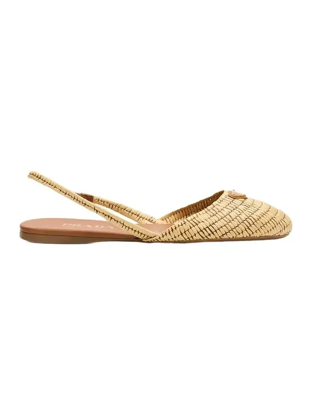 Prada 5mm Raffia Slingback Flats | Thumbnail 1 Prada 5mm Raffia Slingback Flats | Thumbnail 1