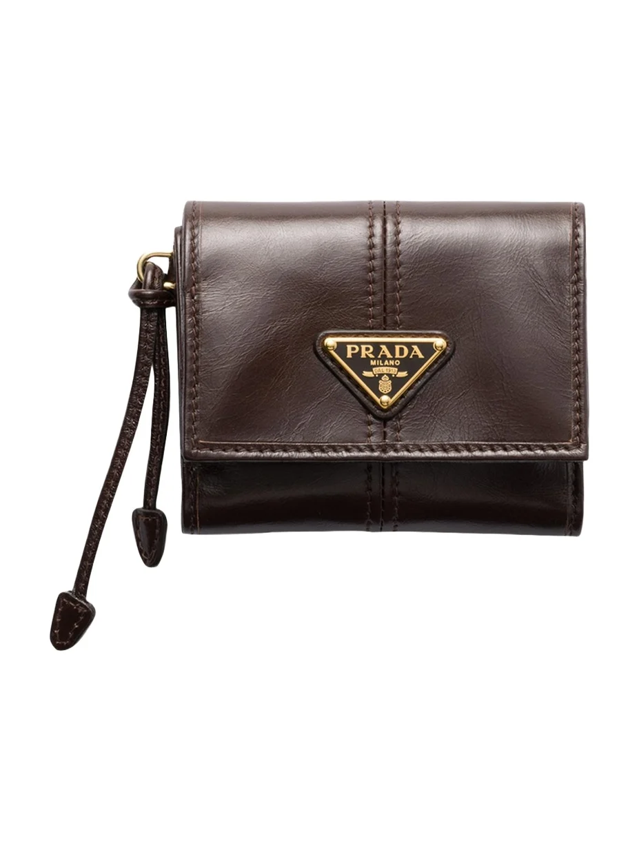 Prada Small Trifold Leather Wallet