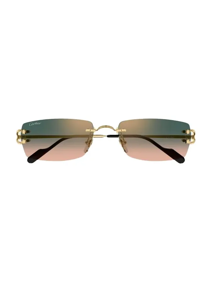 Men's C-Hinge Metal and Nylon Rectangle Sunglasses Men's C-Hinge Metal and Nylon Rectangle Sunglasses
