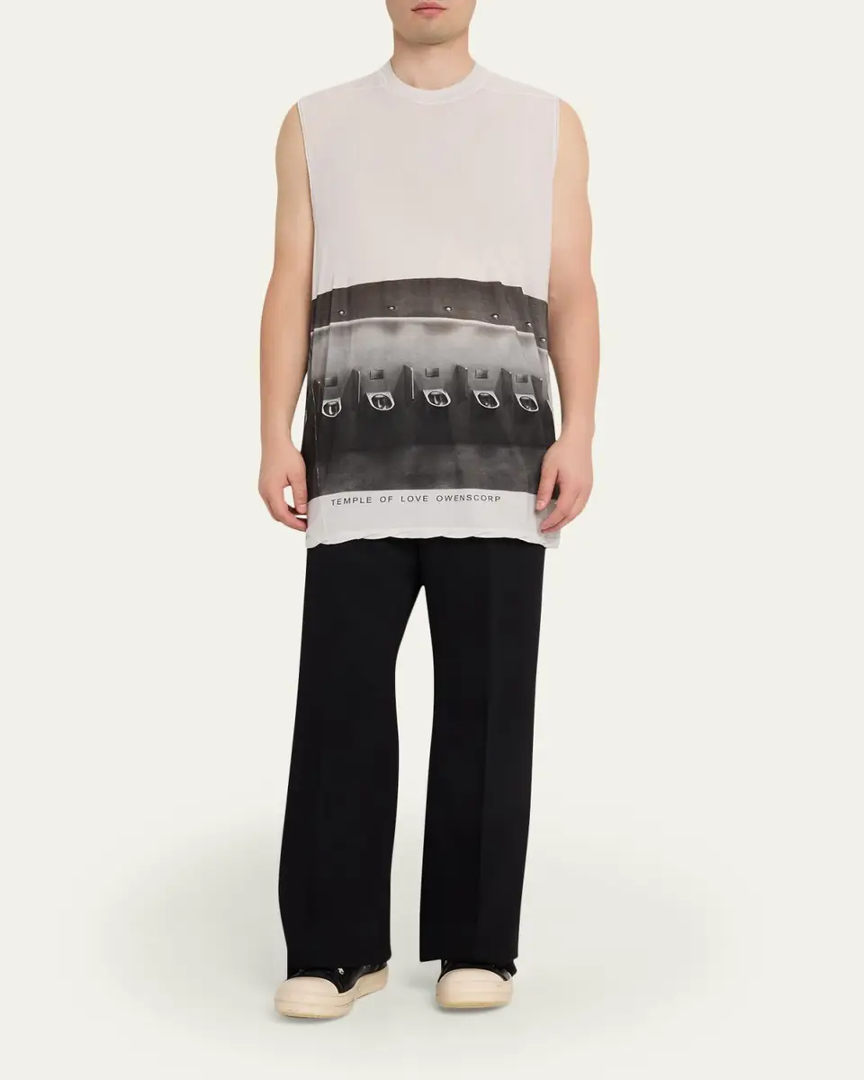 Rick Owens Men's Urinal-Print Sleeveless Tank Top | Thumbnail 2 Rick Owens Men's Urinal-Print Sleeveless Tank Top | Thumbnail 2