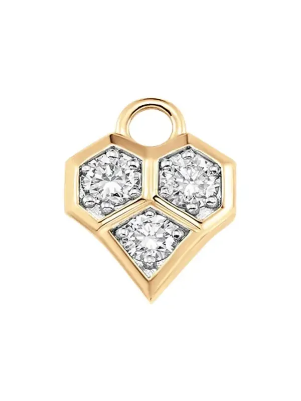 Honey Comb 18K Gold & Diamond Pendant Charm Honey Comb 18K Gold & Diamond Pendant Charm