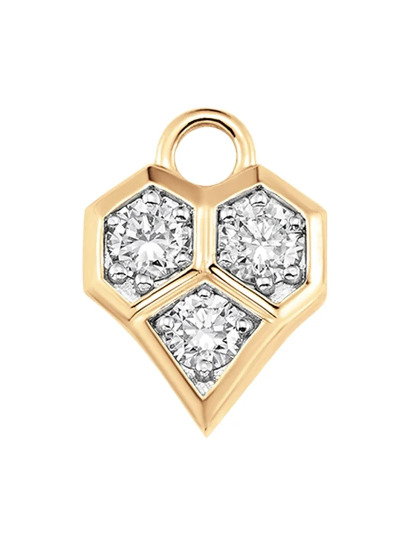 Honey Comb 18K Gold & Diamond Pendant Charm Honey Comb 18K Gold & Diamond Pendant Charm