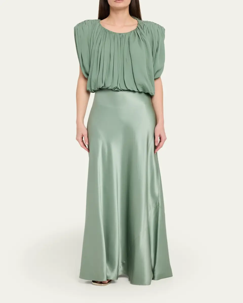 Heirlome Renata Sleeveless Draped Silk Georgette Crop Top | Thumbnail 2