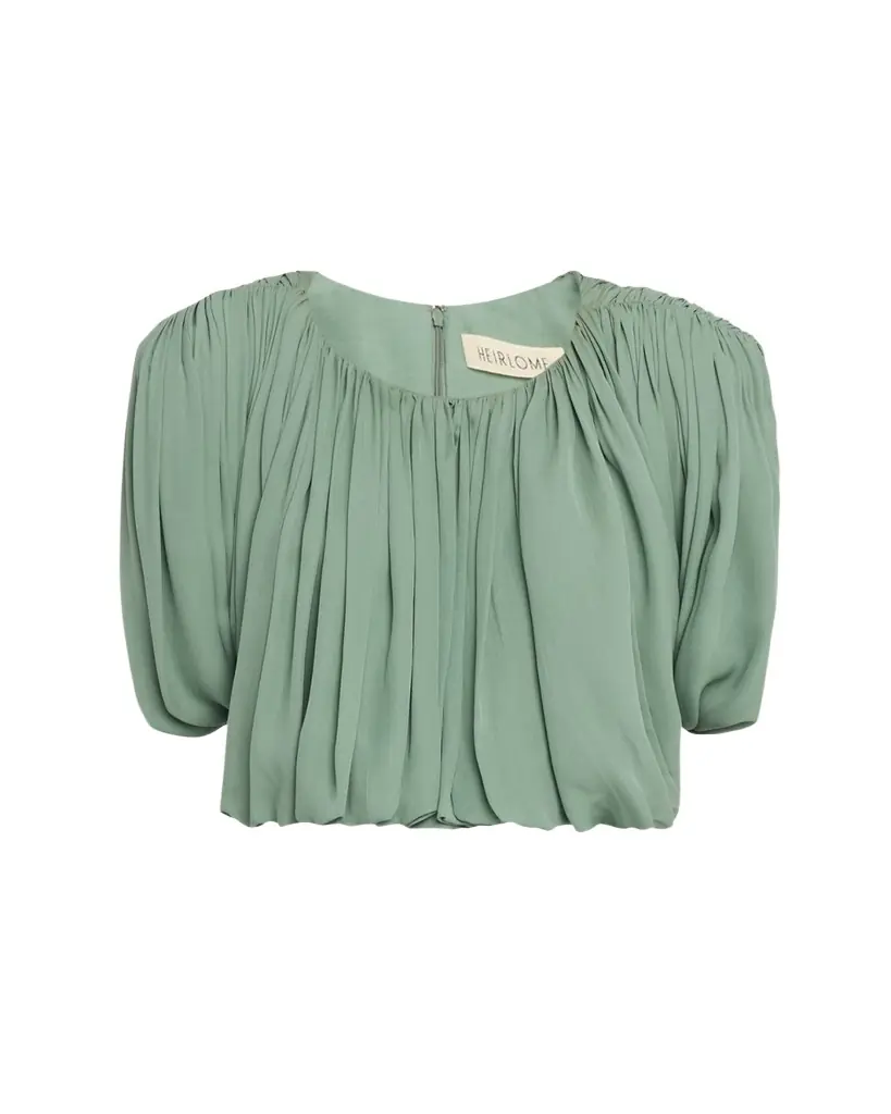 Renata Sleeveless Draped Silk Georgette Crop Top Renata Sleeveless Draped Silk Georgette Crop Top