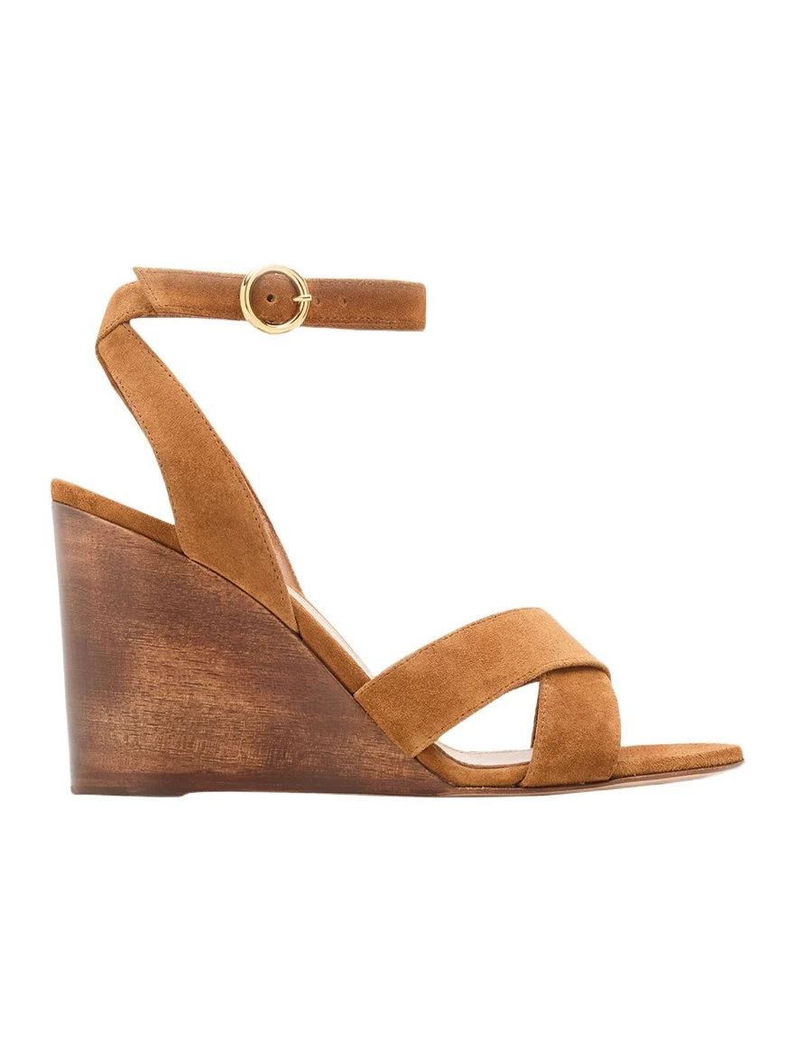 Gianvito Rossi 85mm Suede Ankle-Strap Sandals
