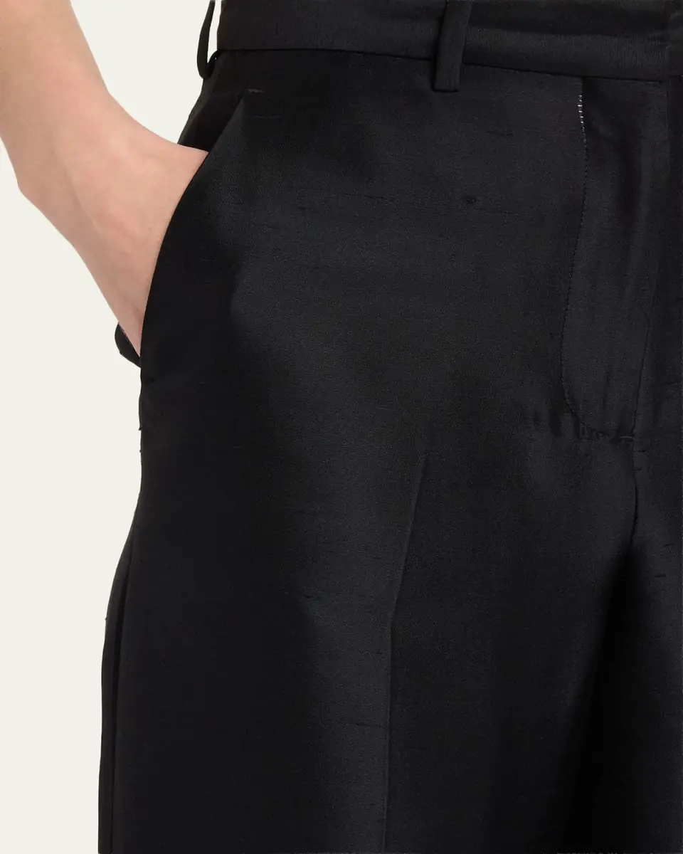 Heirlome Rickie Shantung Silk Asymmetric Wide-Leg Trousers | Thumbnail 5 Heirlome Rickie Shantung Silk Asymmetric Wide-Leg Trousers | Thumbnail 5