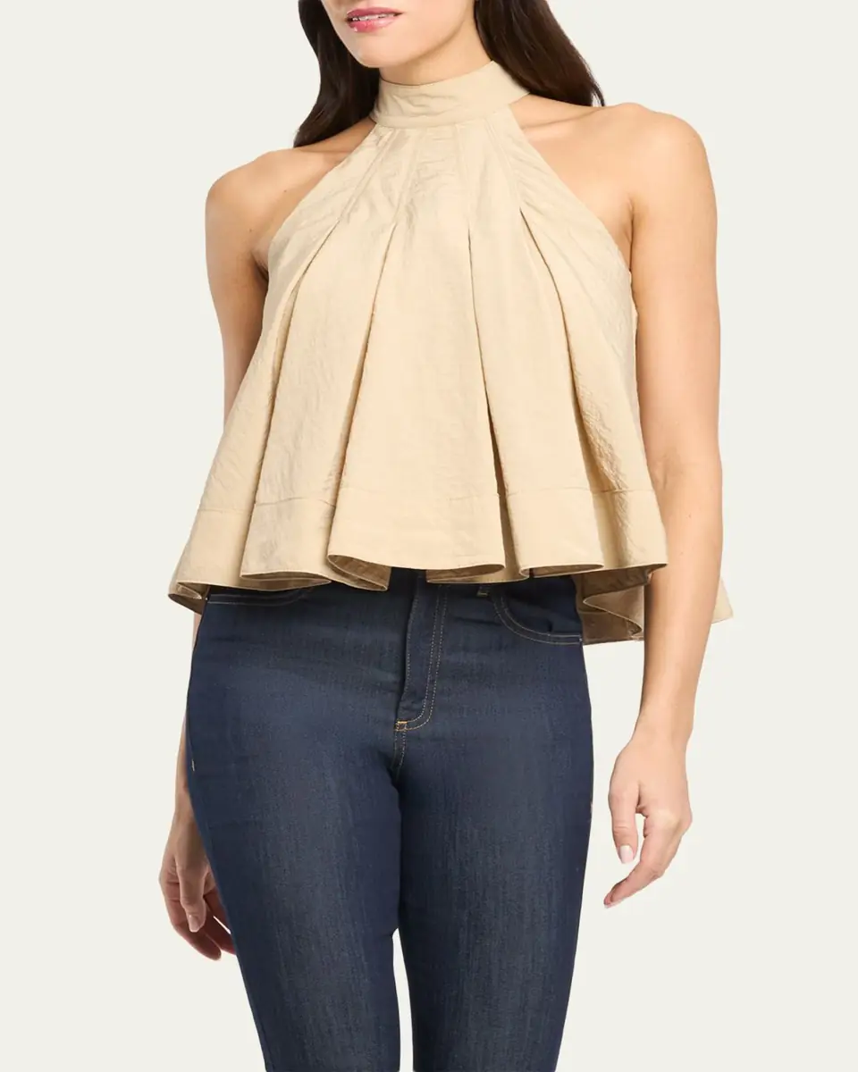 Cinq à Sept Jagger High-Neck Taffeta Blouse | Thumbnail 3 Cinq à Sept Jagger High-Neck Taffeta Blouse | Thumbnail 3