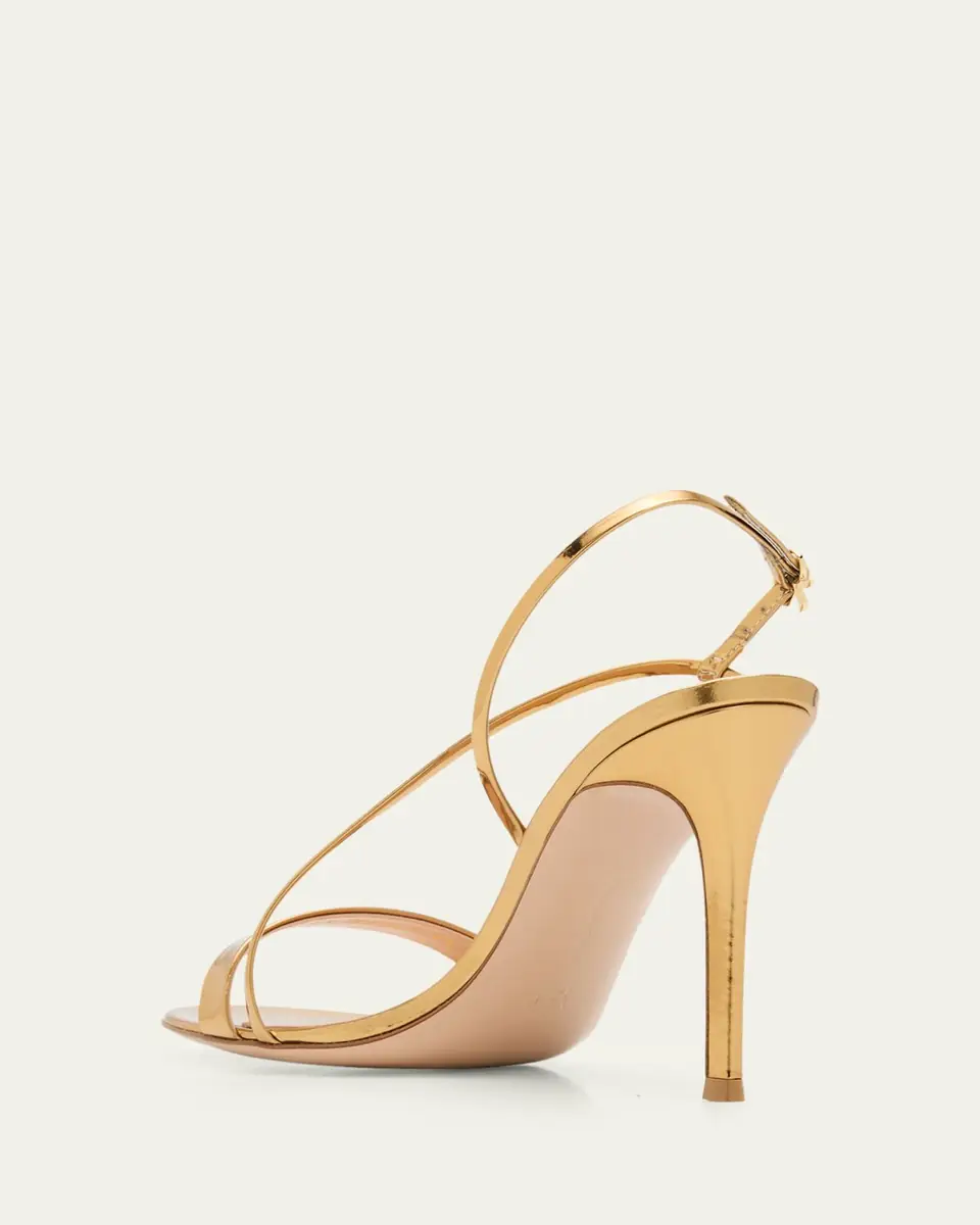 Gianvito Rossi 95mm Manhattan Metallic Leather Sandals | Thumbnail 2 Gianvito Rossi 95mm Manhattan Metallic Leather Sandals | Thumbnail 2