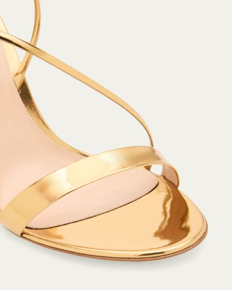Gianvito Rossi 95mm Manhattan Metallic Leather Sandals | Thumbnail 3 Gianvito Rossi 95mm Manhattan Metallic Leather Sandals | Thumbnail 3